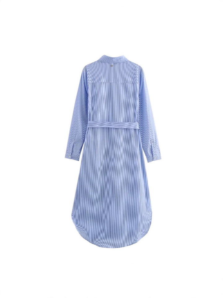 Damen Hemdblusenkleid mit verstellbarem Gürtel Drune