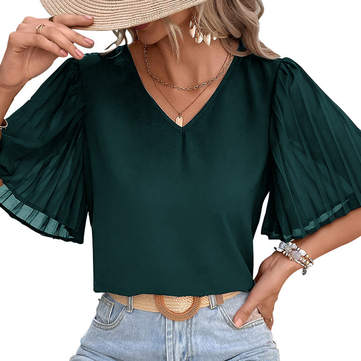 Damen Moderne Bluse mit Volantärmeln Drune