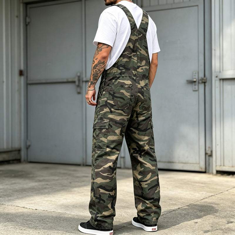 Herren Modische Camouflage Latzhose Drune