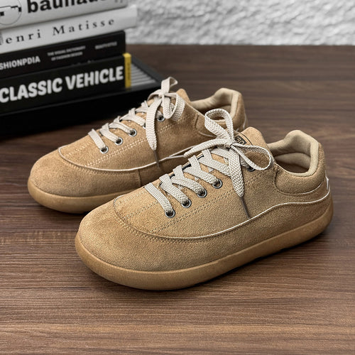 Herren Wildleder Low-Top Freizeit-Sneaker mit gepolstertem Kragen Drune