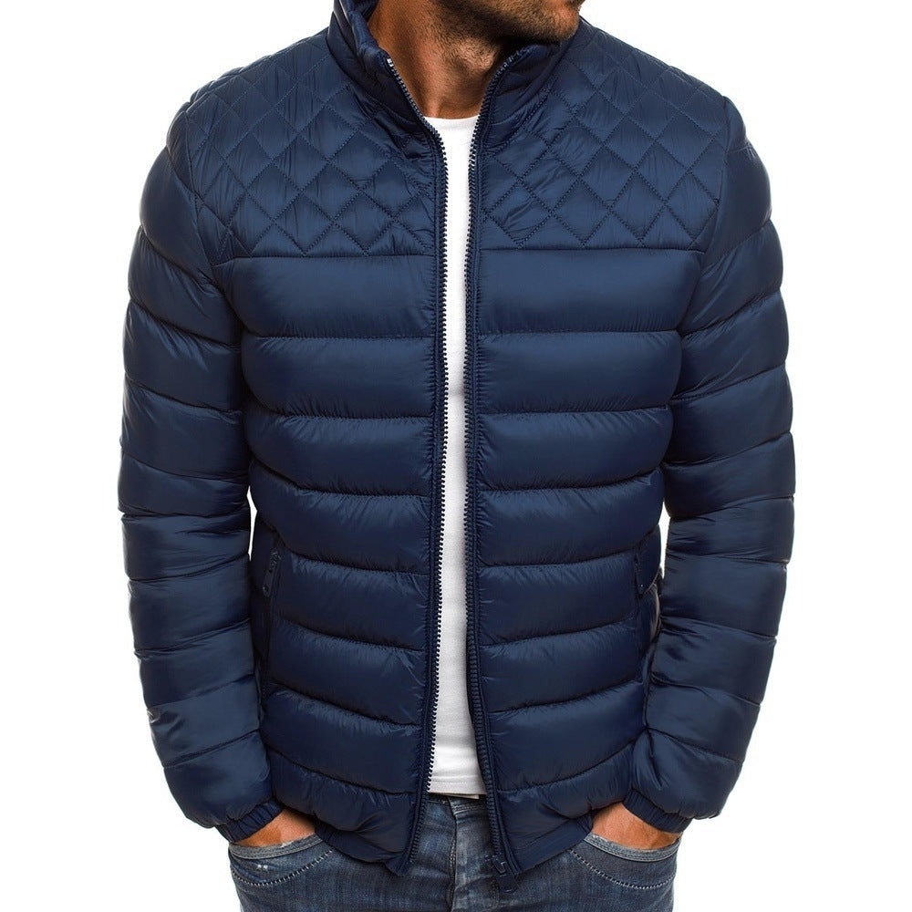 Herren gepolsterte Übergangsjacke mit hohem Kragen und praktischen Reißverschlusstaschen Drune
