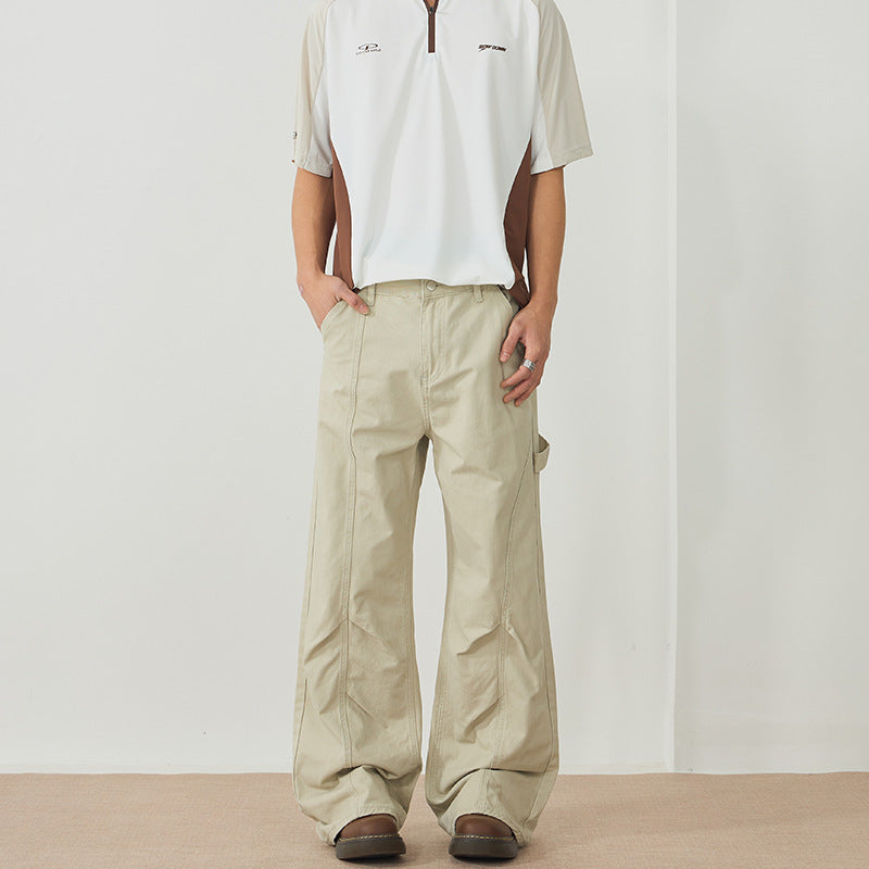 Herren weite Carpenterhose aus Baumwoll-Twill mit Hammerschlaufe und verstärkten Nähten Drune