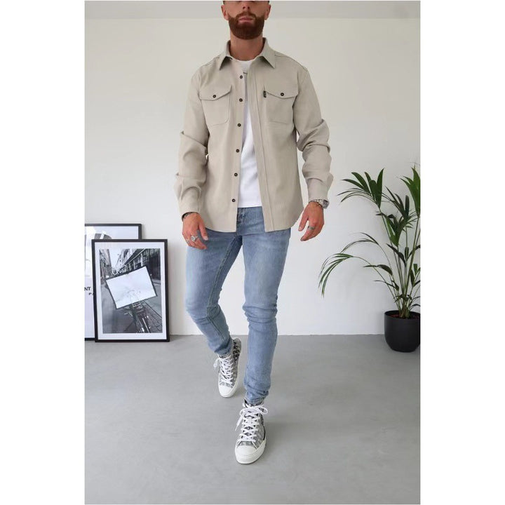 Herren Hemdjacke mit Brusttaschen und taillierter Passform Drune