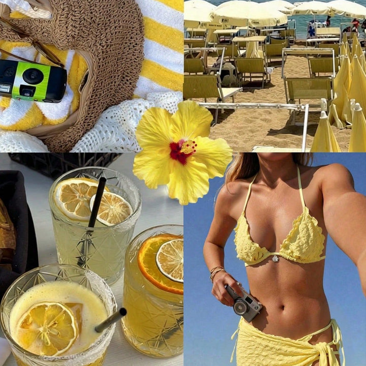 Damen Bikiniset mit Rüschen Drune