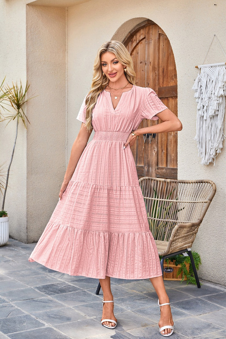 Damen Maxi-Kleid aus leichtem, gestreiftem Stoff Drune