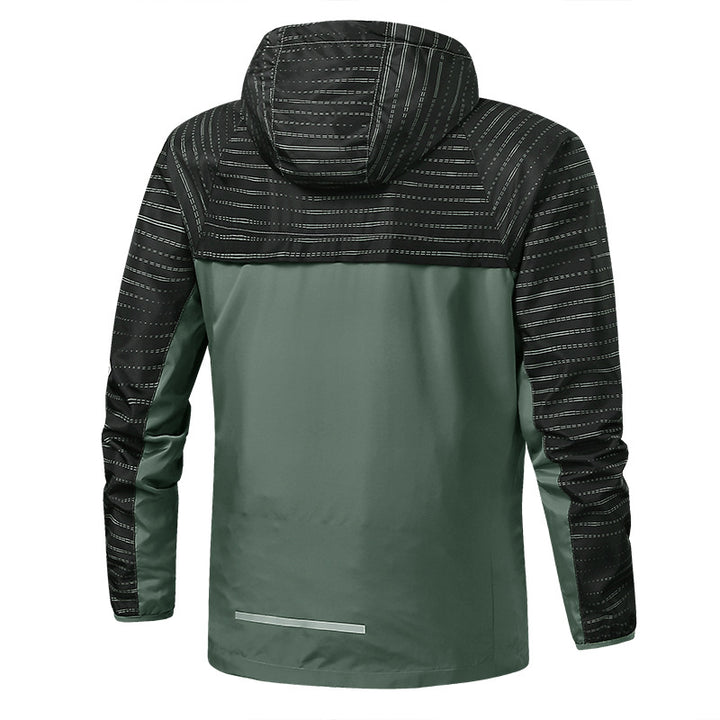 Herren Leichte Reflektierende Kapuzen-Windjacke mit Mesh-Futter und Reißverschlusstaschen Drune