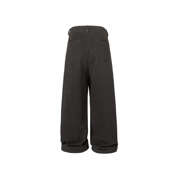 Damen Weite Palazzo-Hose mit hoher Taille, Kellerfalten und umgeschlagenem Saum Drune