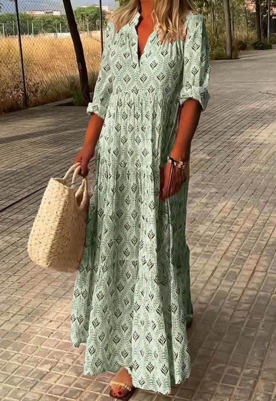 Damen Maxi-Kleid mit floralem Muster Drune