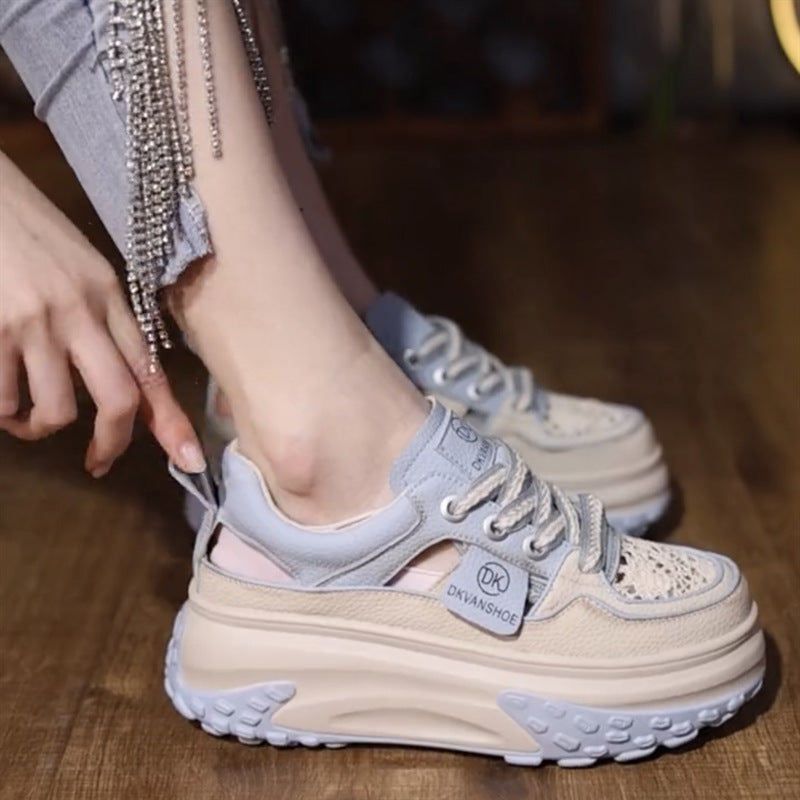 Damen Chunky Sneakers mit luftiger Mesh-Oberfläche und strapazierfähiger Sohle Drune
