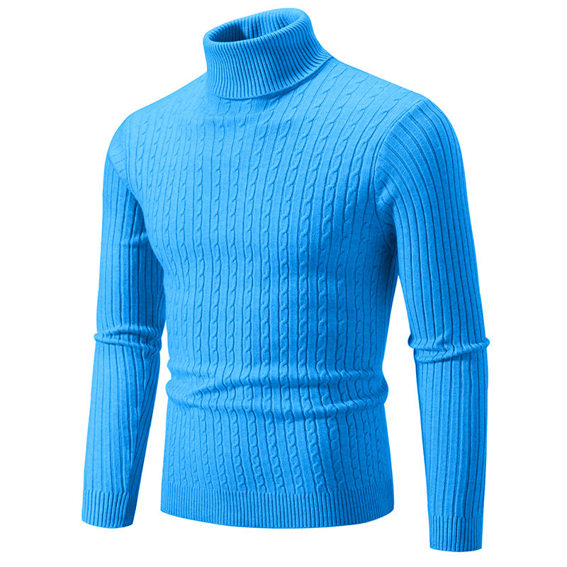 Herren Taillierter Thermo-Rollkragenpullover mit Zopf- und Rippstrickstruktur Drune