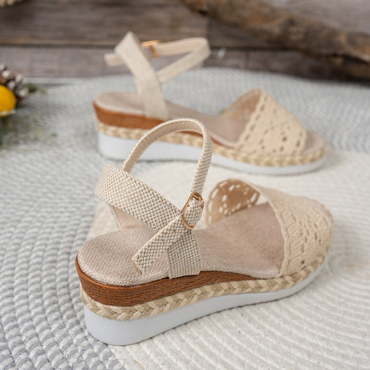 Damen komfortable Espadrilles mit eleganter Lochmuster-Details Drune