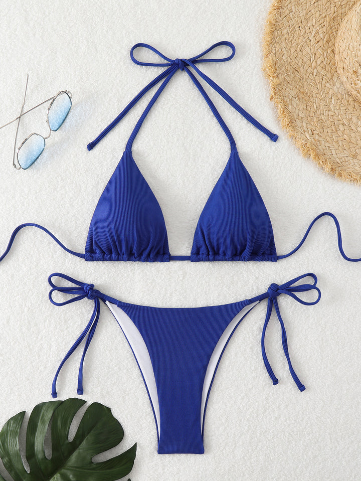 Damen Triangel-Bikini mit verstellbaren Trägern und seitlichen Bindebändern Drune