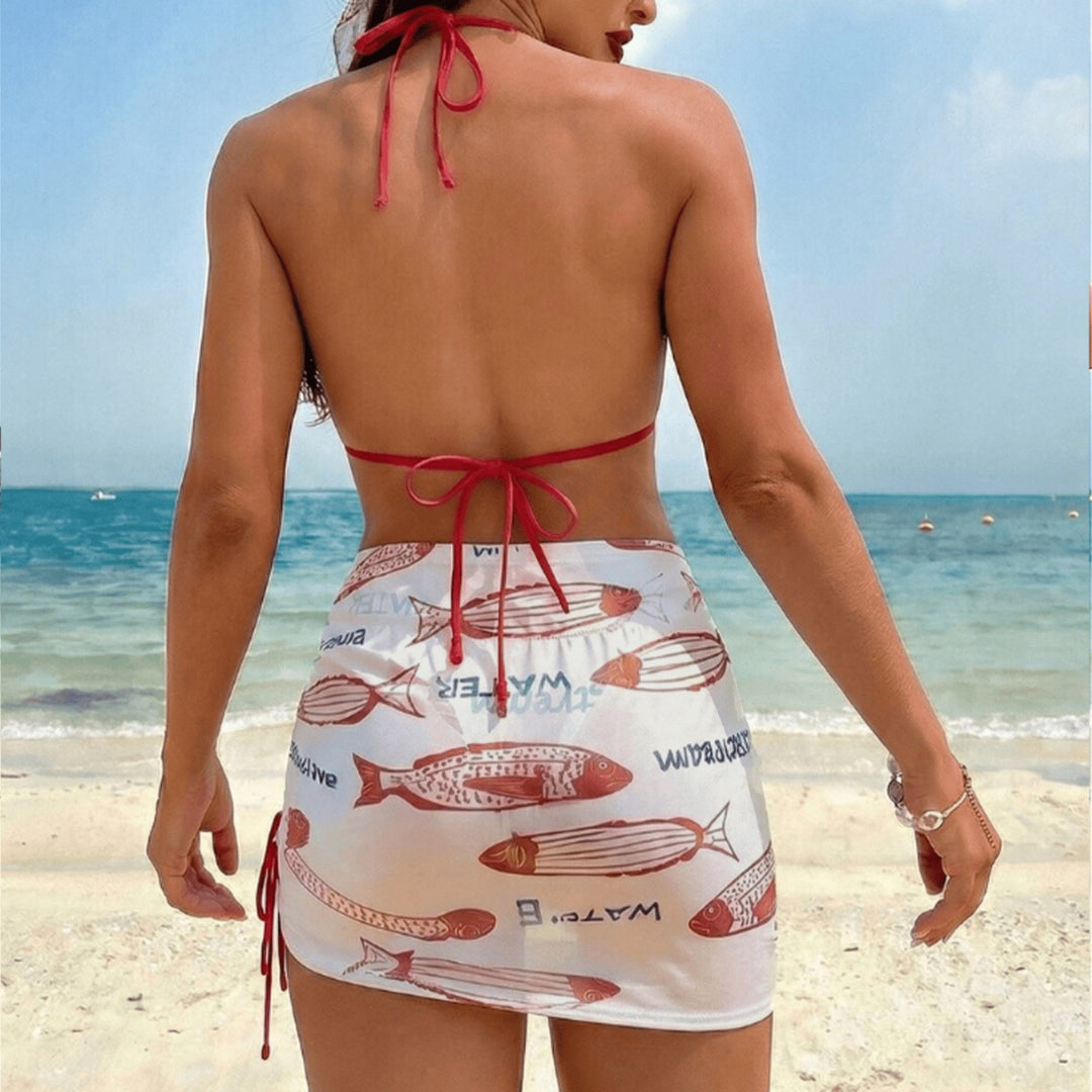 Damen Bikini mit verspieltem Fischmotiv Drune