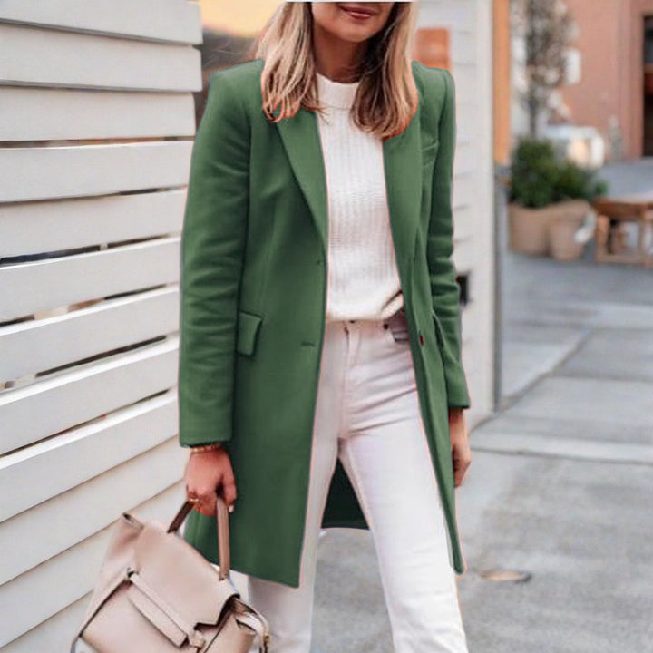 Damen eleganter und bequemer Wollmantel Drune