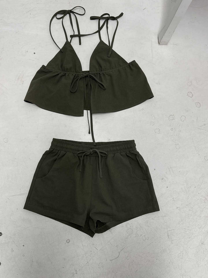 Damen Bikini-Set mit verstellbarem Oberteil und lässigen Shorts Drune