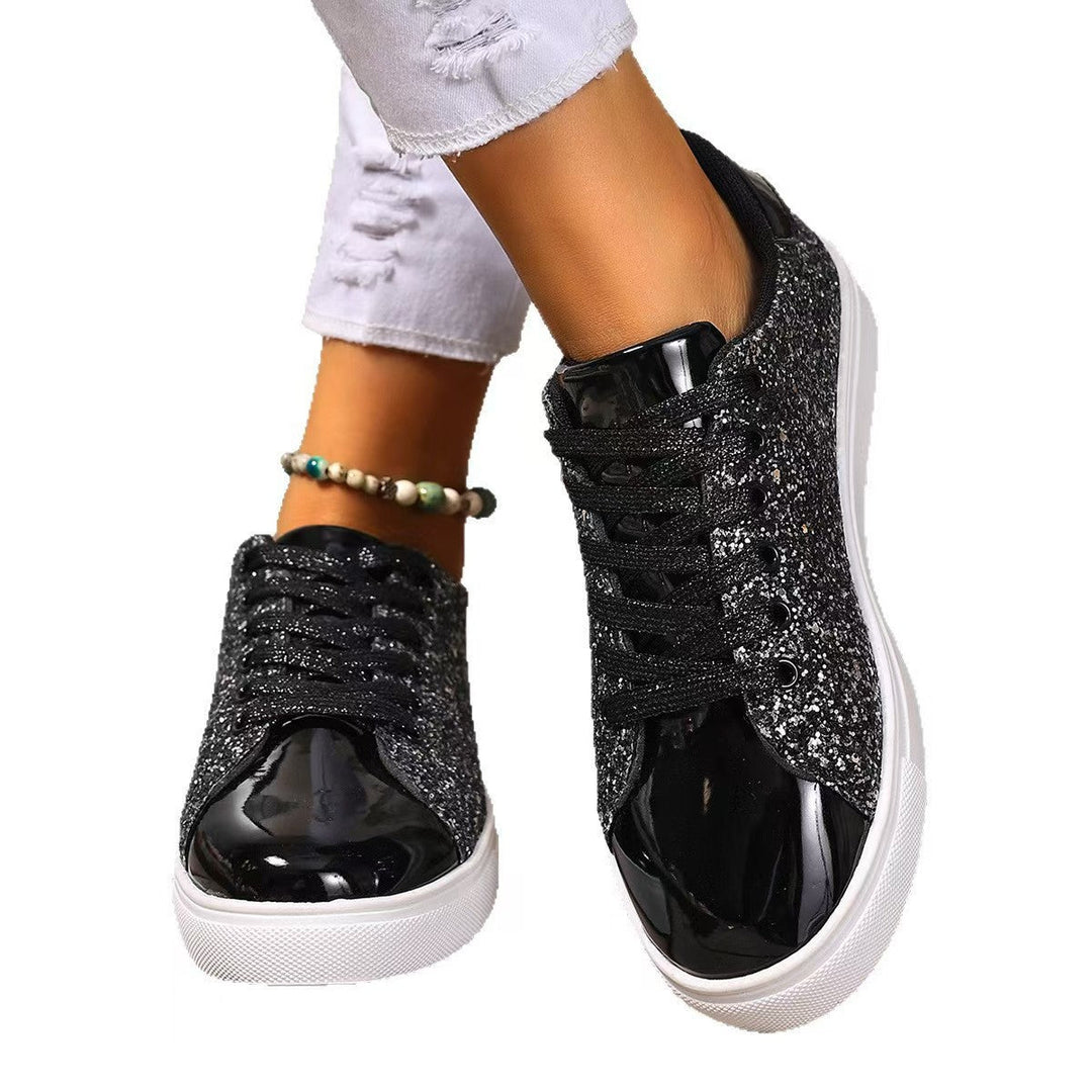 Damen Glitzernde Sneakers mit metallisch schimmerndem Obermaterial Drune