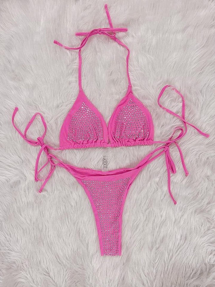 Damen Glitzernde Strass Bikini Set Drune