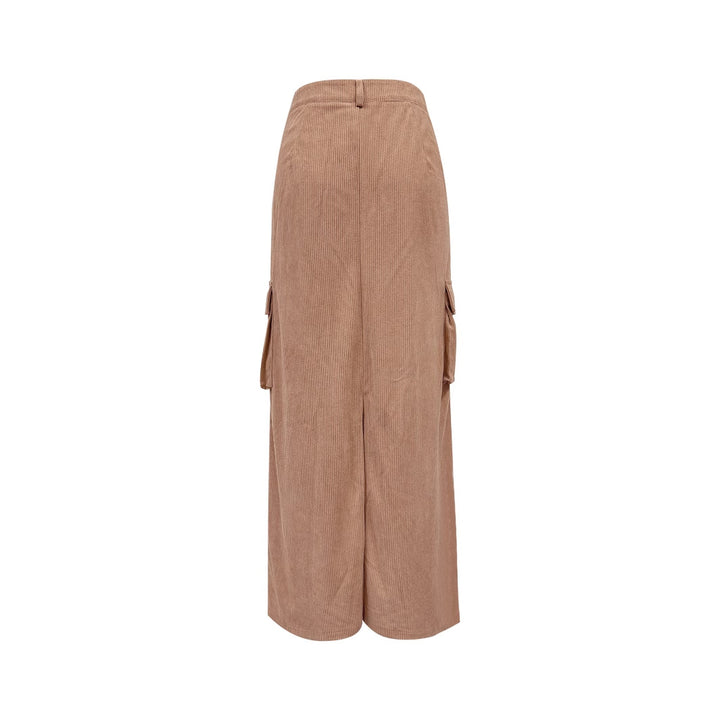 Damen Cargo-Midi-Rock mit seitlichen Taschen und elastischem Taillenzug Drune