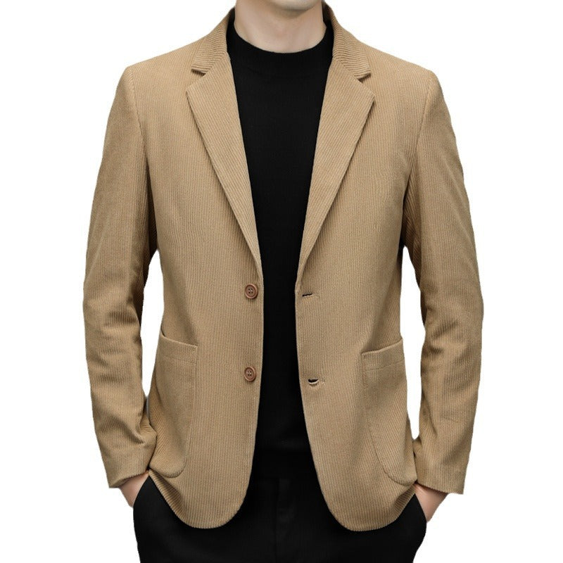 Herren Cord-Sakko Slim-Fit mit Reverskragen und aufgesetzten Taschen Drune