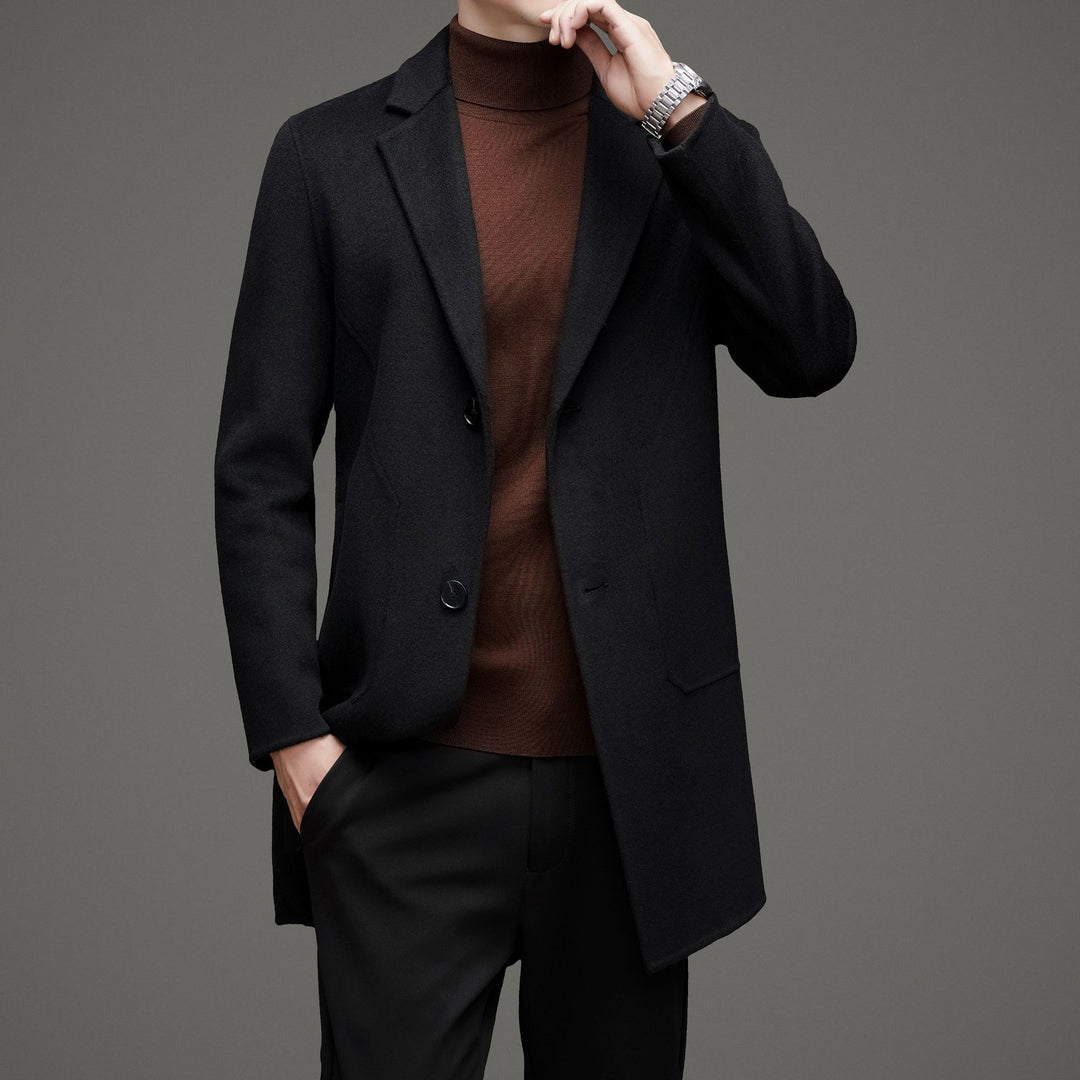 Herren eleganter Wollmantel mit praktischen Taschen und klassischem Schnitt Drune
