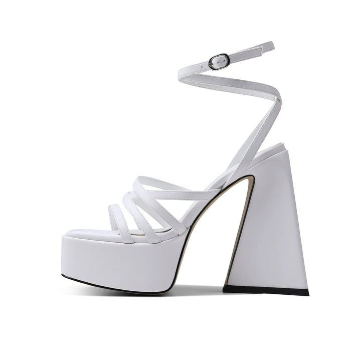 Damen Strappy High-Platform Sandalen mit geometrischem Absatz Drune
