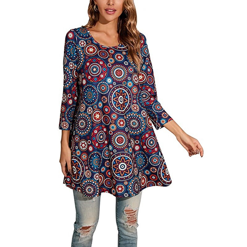 Damen Tunika mit einzigartigem Mandala-Druck Drune