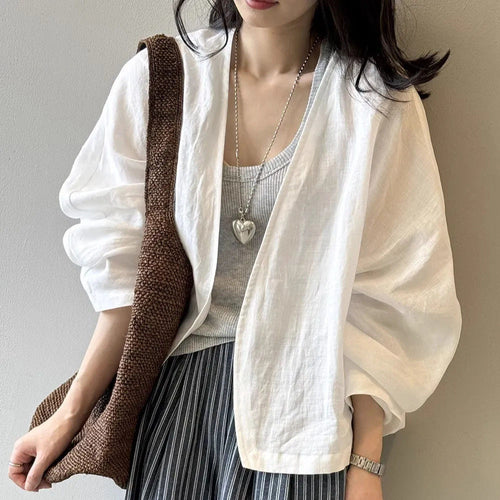 Damen lässige Leinenjacke Drune