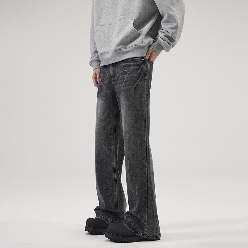 Herren weite Jeans im Relaxed‑Schnitt mit tiefer Bundhöhe und Used‑Optik Drune
