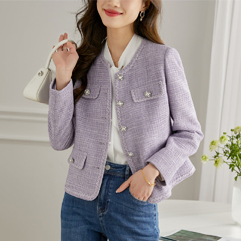 Damen Tweedjacke mit eleganten Perlendetails Drune