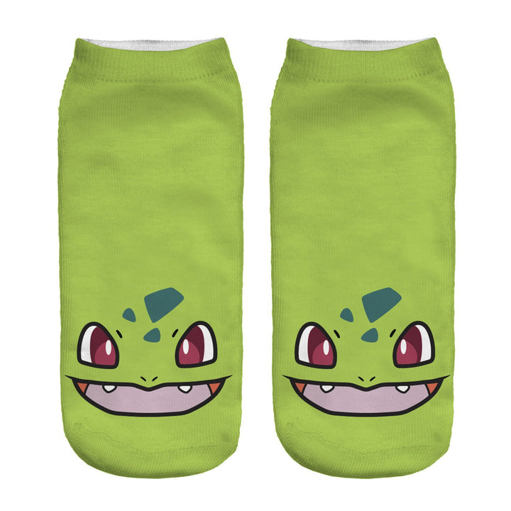 Unisex Niedrige Ankle-Socken mit Cartoon-Monster-Gesicht und weichem Baumwollmix Drune