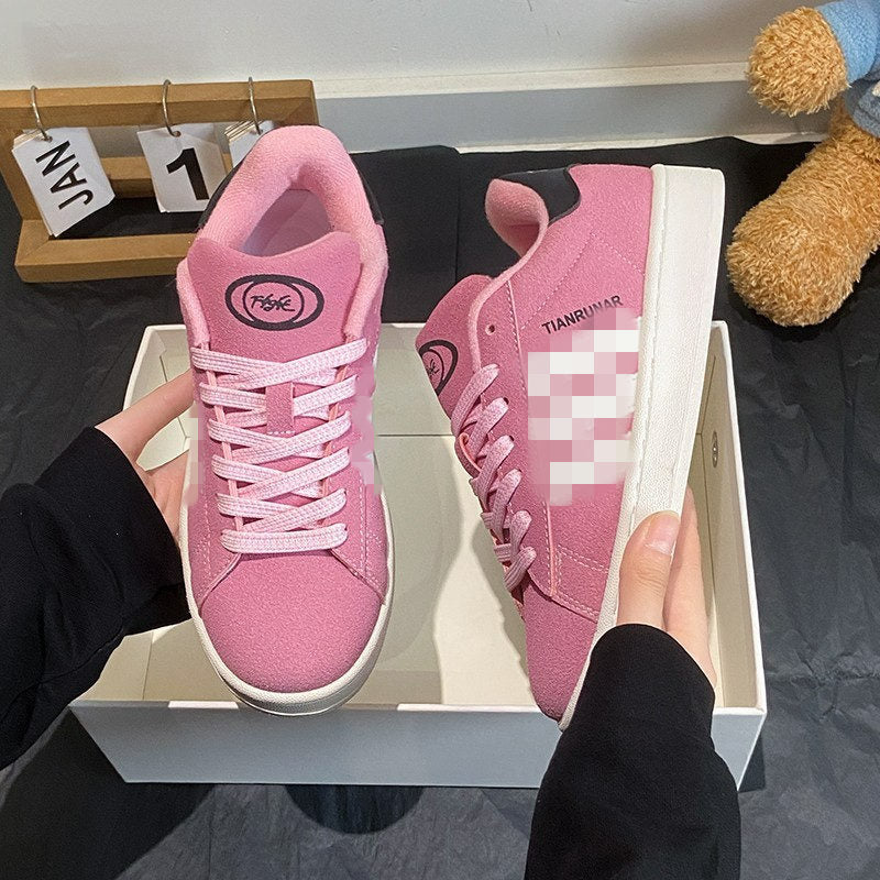 Damen niedriger Sneaker mit Gummisohle und Wildleder-Optik Drune