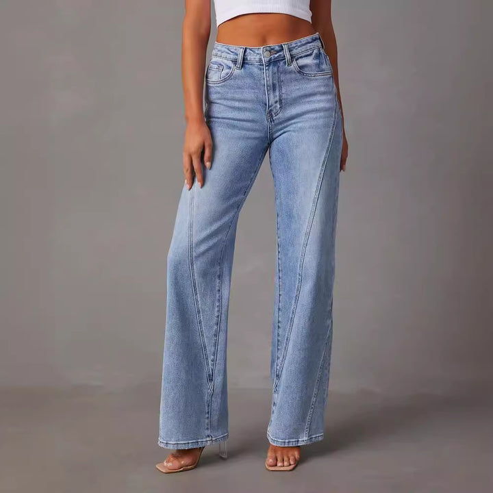 Damen Hochtaillierte Flared Jeans Drune