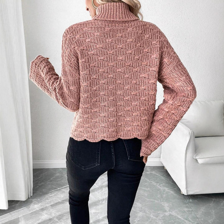 Damen Hochgeschlossen Strickpullover mit strukturiertem Design Drune