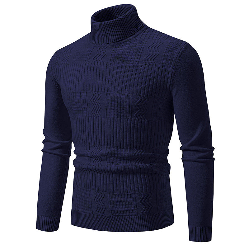 Herren Rollkragenpullover mit Strukturstrick und körpernaher Silhouette Drune