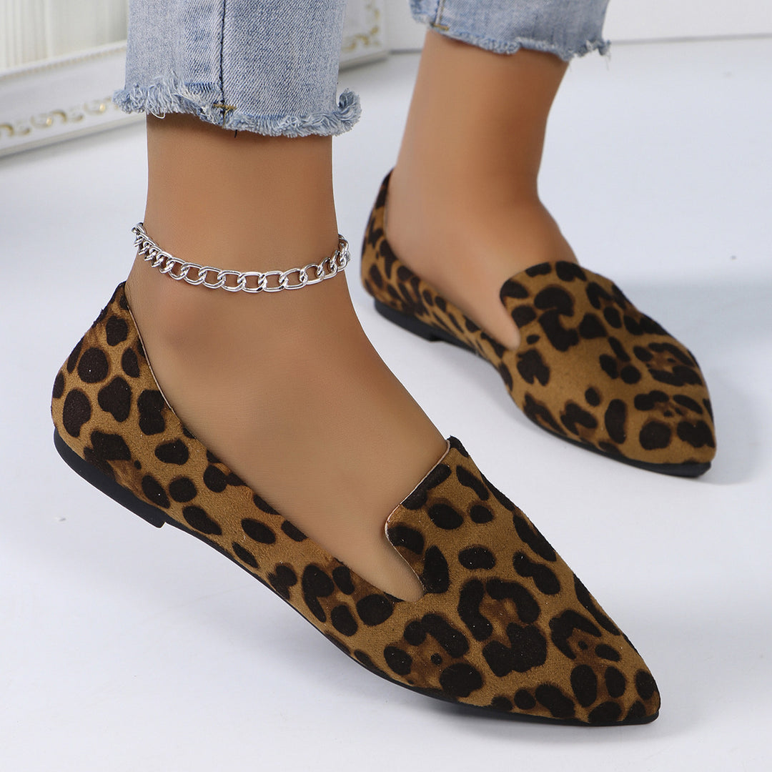 Damen Elegante Mokassin-Schuh mit modernen Leopardenmuster Drune