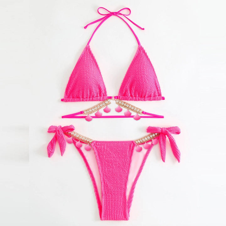 Damen Triangel-Bikini mit modischem Quastenschmuck Drune