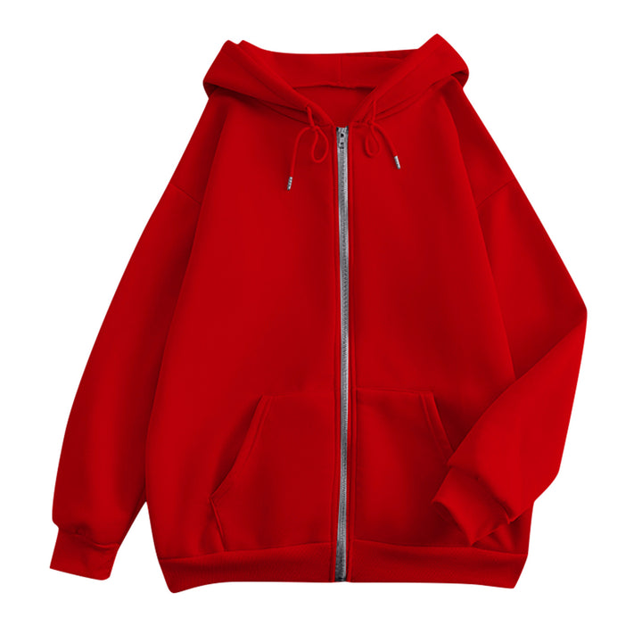 Unisex nan extraweiche oversized Zip-Hoodie mit Kängurutaschen, Kapuze mit Kordelzug und gerippten Bündchen Drune