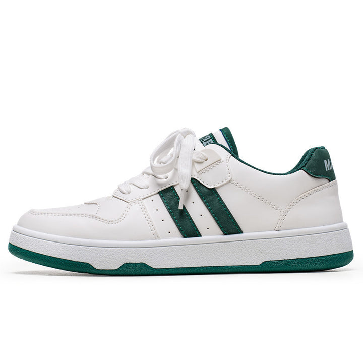 Unisex Klassische Low-Top Freizeit-Sneaker aus glattem Kunstleder mit gepolsterter Innensohle und robustem Cupsohlenprofil Drune