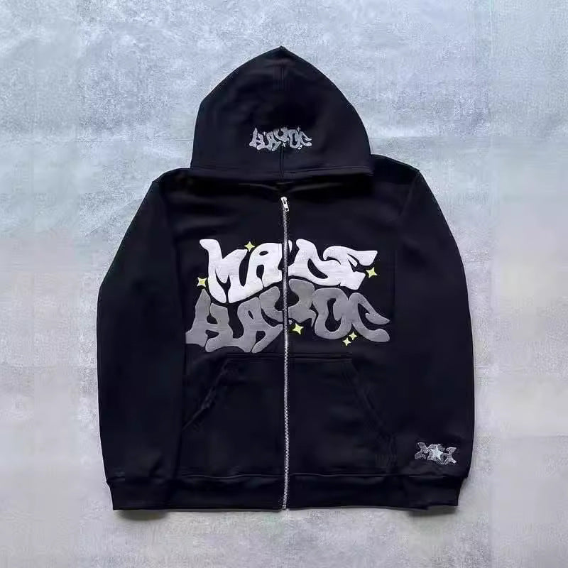 Damen sportliche Kapuzenjacke im urbanen Graffiti-Stil Drune