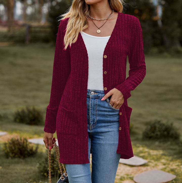 Damen Strickjacke mit Knopfleiste und praktischen Taschen Drune