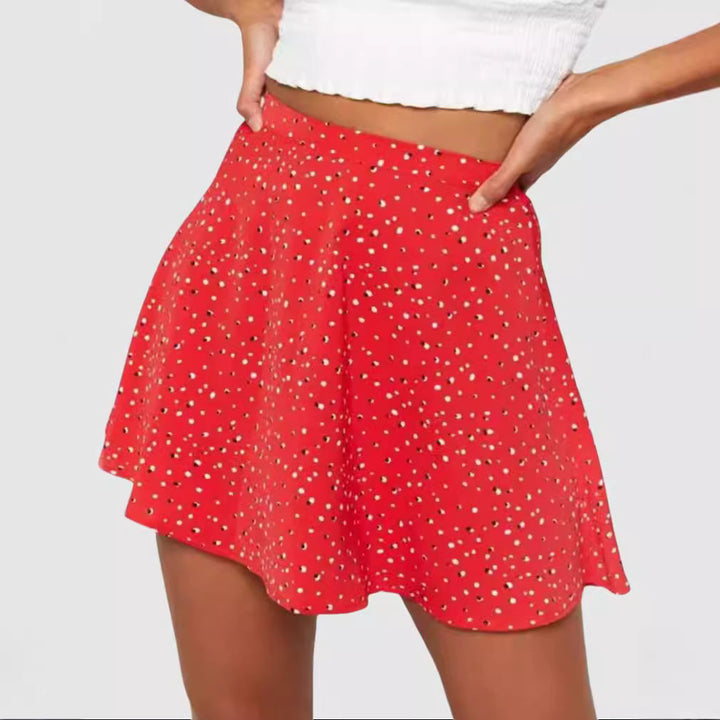 Damen Baumwollrock mit verspieltem Blumenmuster und schwingendem Saum Drune