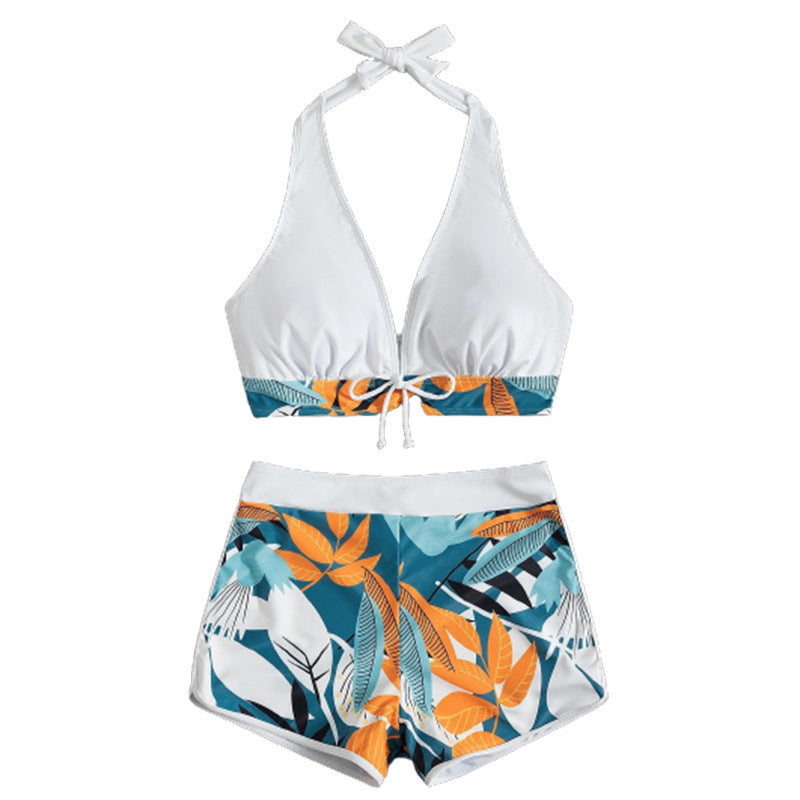 Damen Bikini-Set mit floralem Muster und herausnehmbarem Push-Up-BH Drune