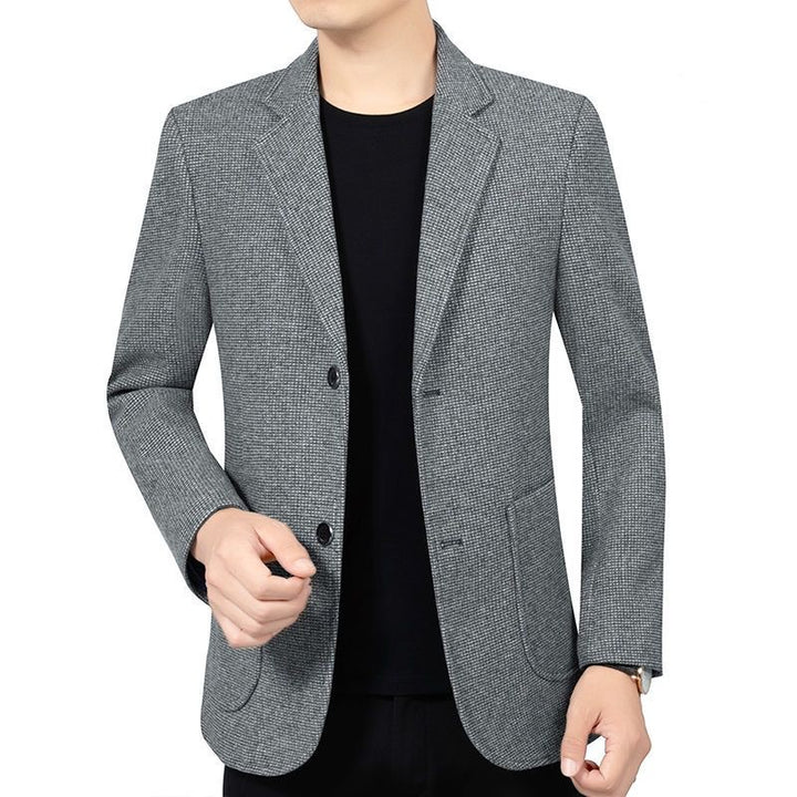 Herren Slim Fit Sakko mit feiner Struktur und klassischer Knopfleiste Drune