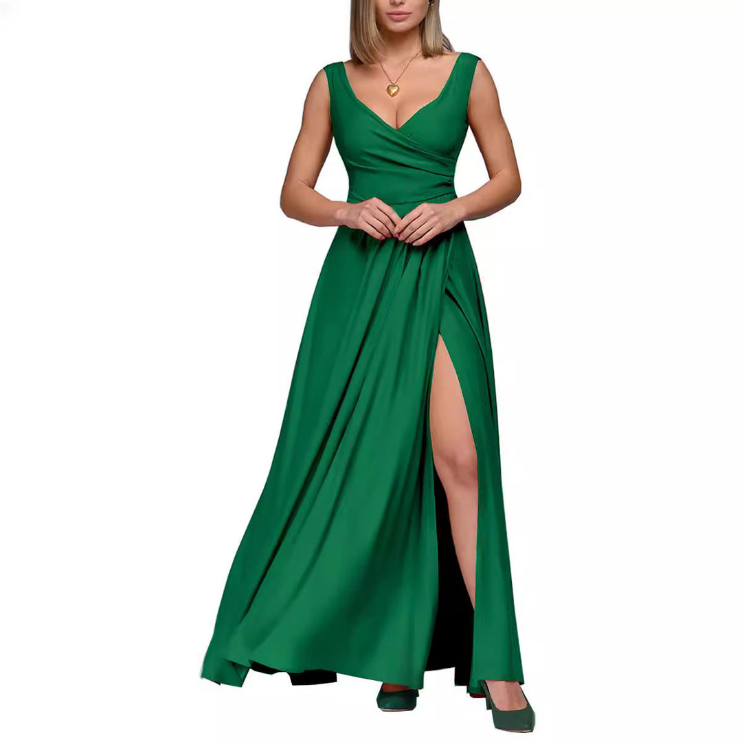 Damen Maxi-Kleid mit elegantem Wickeldesign Drune