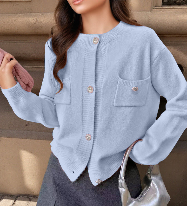 Damen Strickjacke mit eleganten Knopfdetails und praktischen Taschen Drune