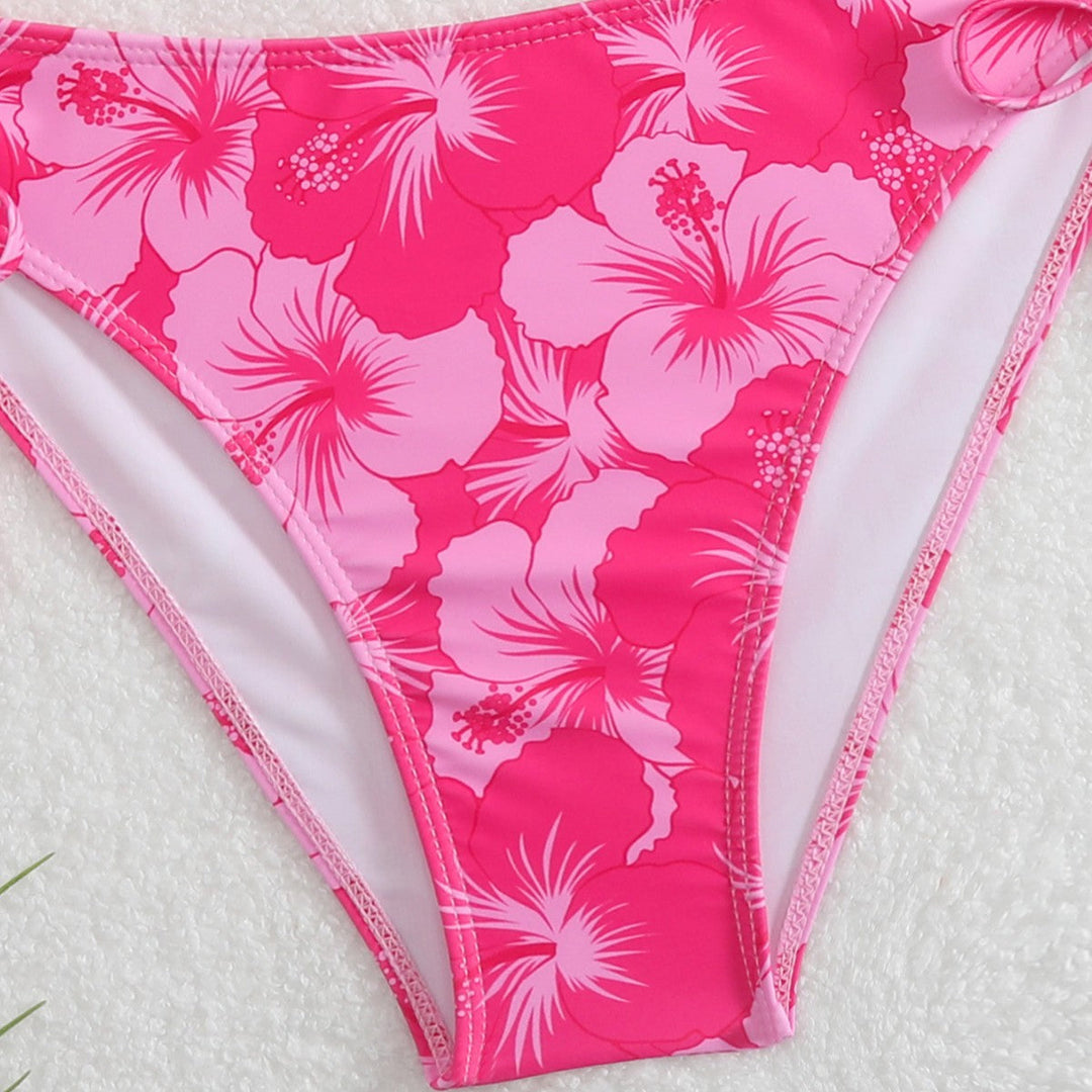 Damen Triangel-Bikini mit verspielten Floral-Details Drune