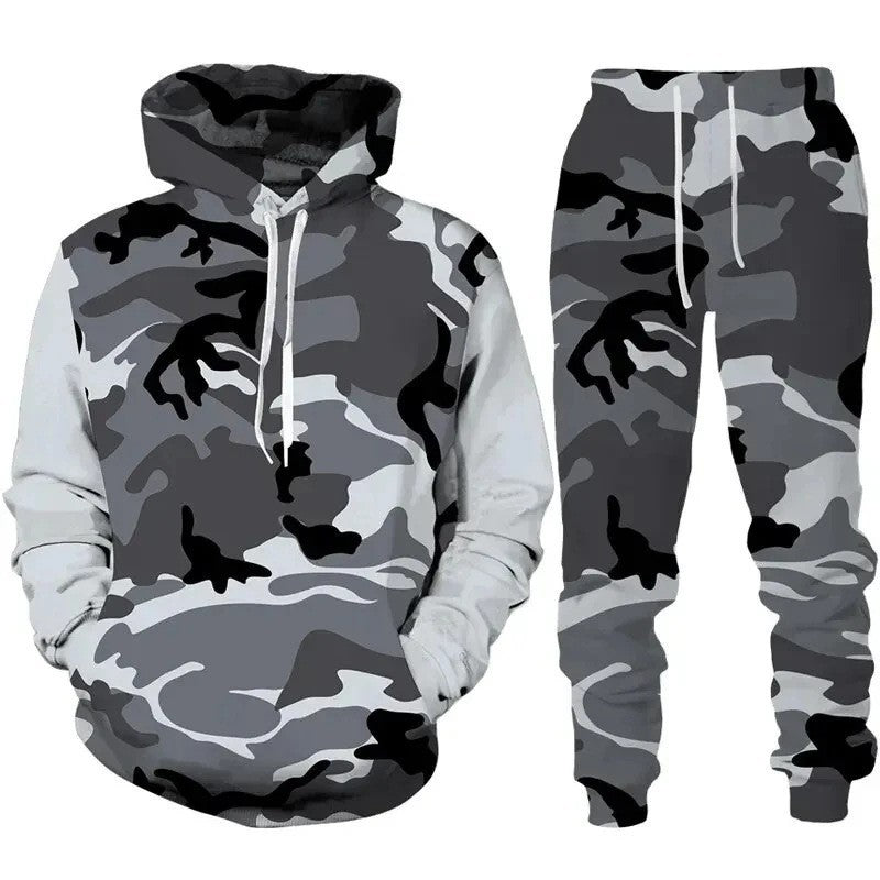 Herren Stylisches Kapuzensweatshirt und Jogginghose Set Drune