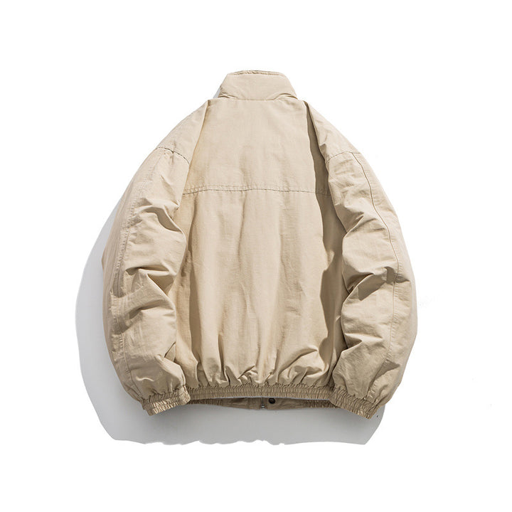 Herren Boxy Utility-Bomberjacke mit Stehkragen und aufgesetzten Klappentaschen Drune