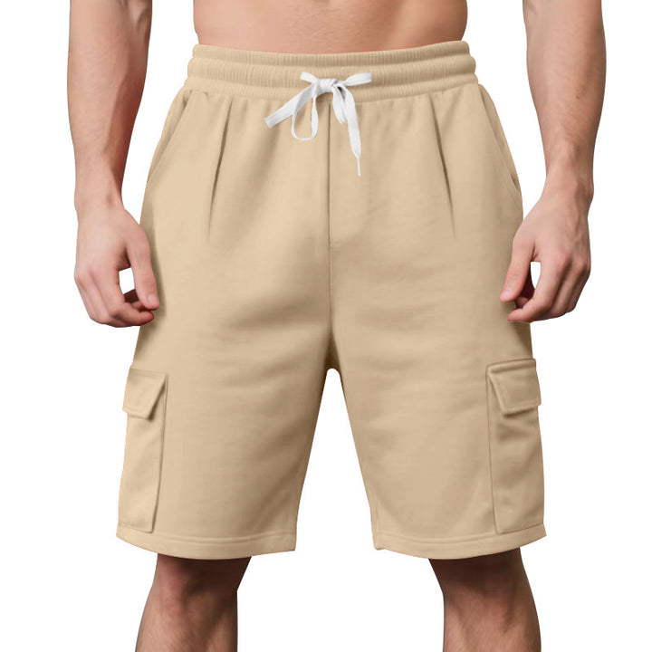 Herren nan elastische Cargo-Bermuda mit Kordelzug und Mehrfachtaschen Drune