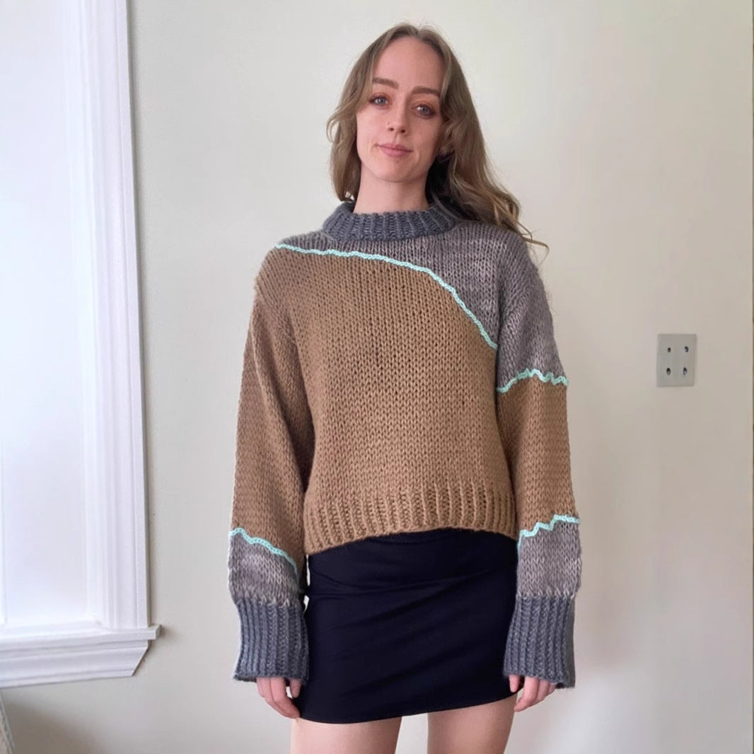 Damen Grobstrickpullover Drune